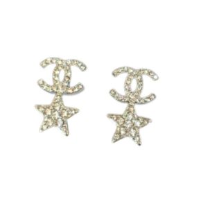 Chanel CC Star Earrings Gold For Women