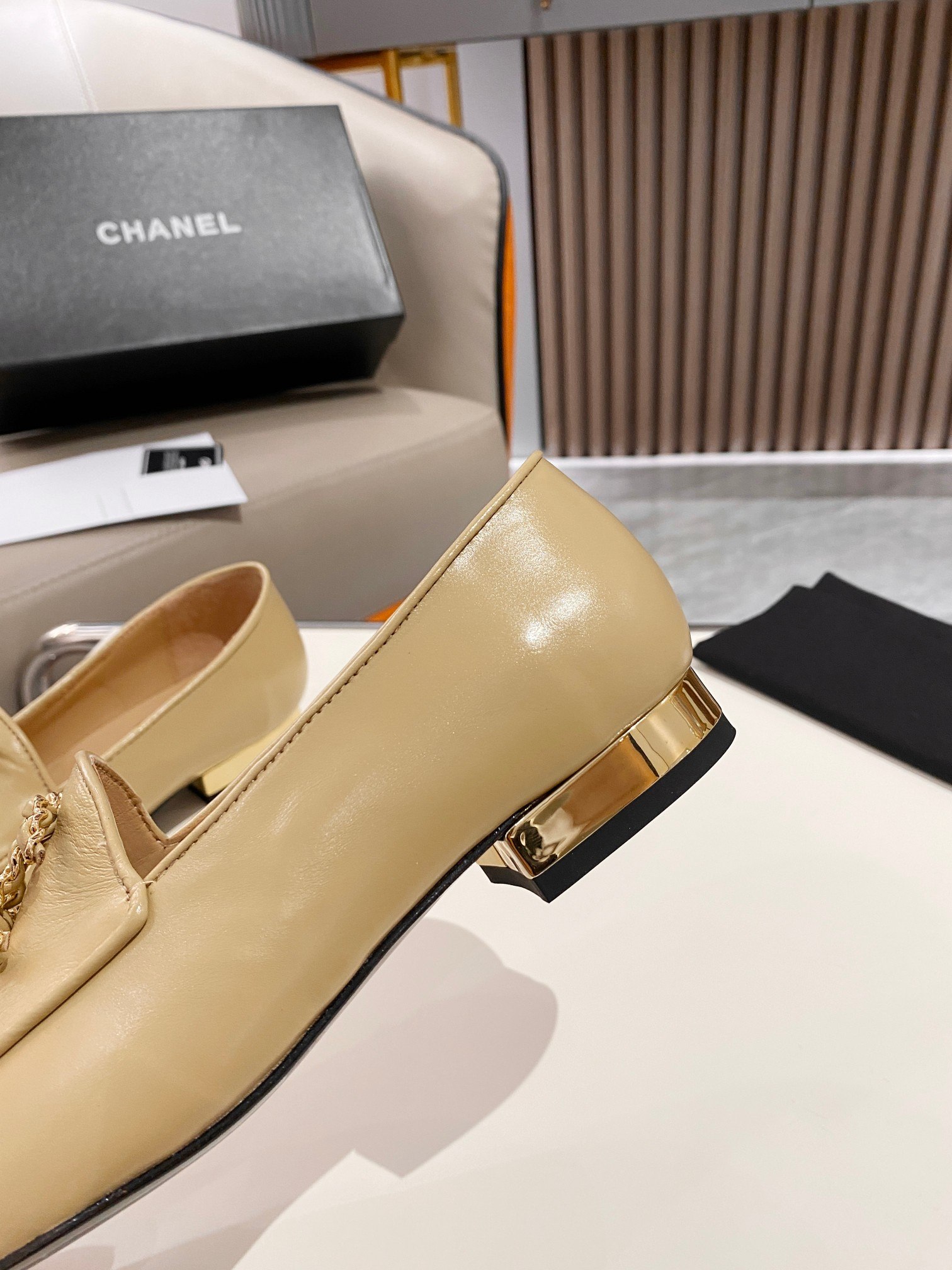 Chanel Colorful Double C Logo Loafers Brown For Women - Image 4