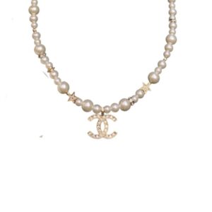 Chanel Diamond Double C Pentagram Necklace Gold For Women