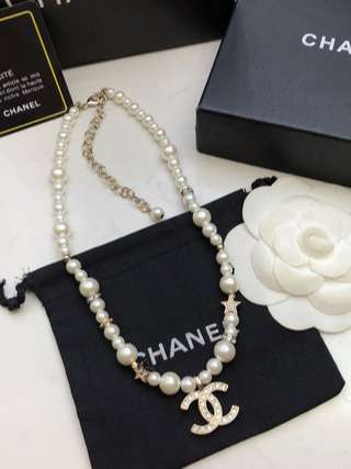 Chanel Diamond Double C Pentagram Necklace Gold For Women - Image 6