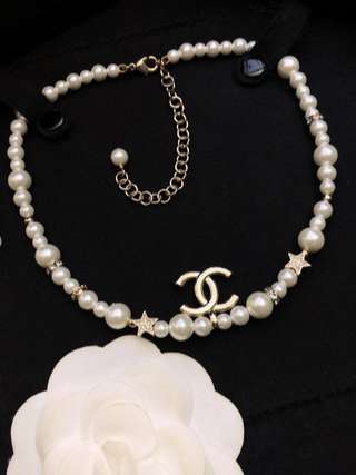 Chanel Diamond Double C Pentagram Necklace Gold For Women - Image 4