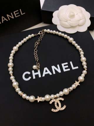 Chanel Diamond Double C Pentagram Necklace Gold For Women - Image 3