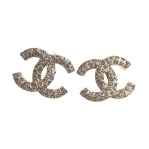 Chanel Diamond Earrings Gold For Women