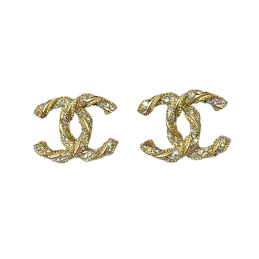 Chanel Double C Earrings Gold For Women