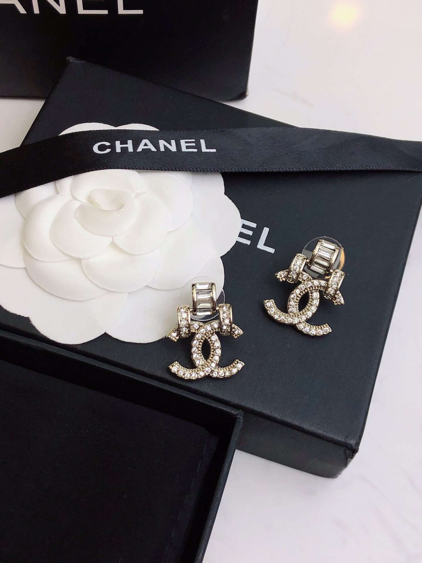 Chanel Double C Earrings Gold For Women - Image 5