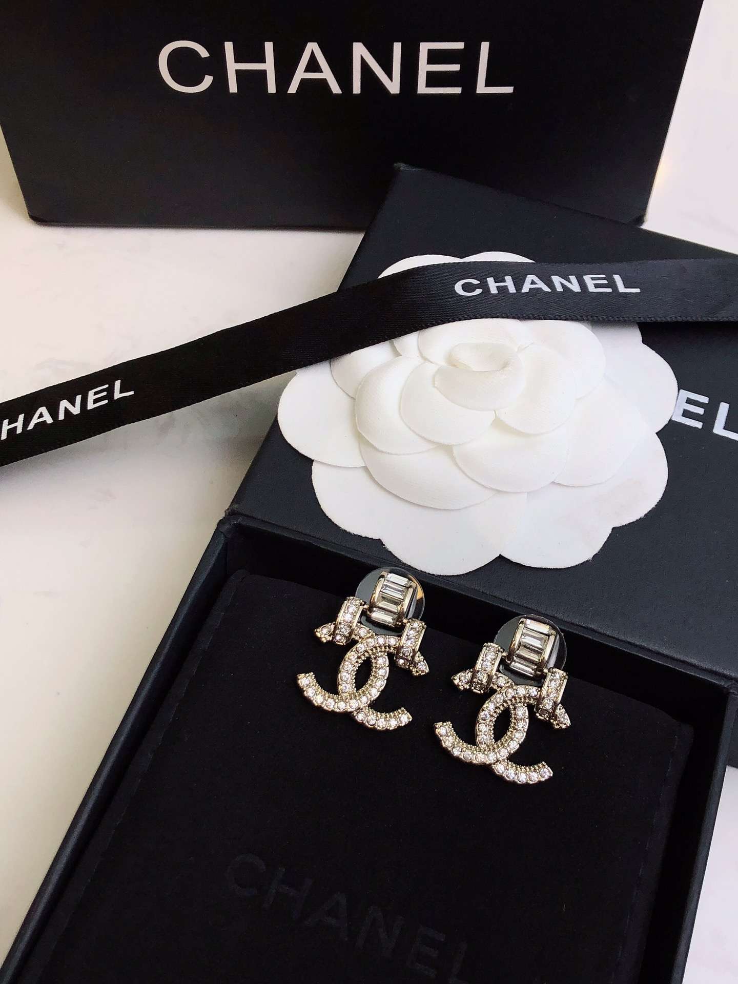 Chanel Double C Earrings Gold For Women - Image 3