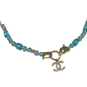 Chanel Double C-Shaped Necklace Jade Green For Women