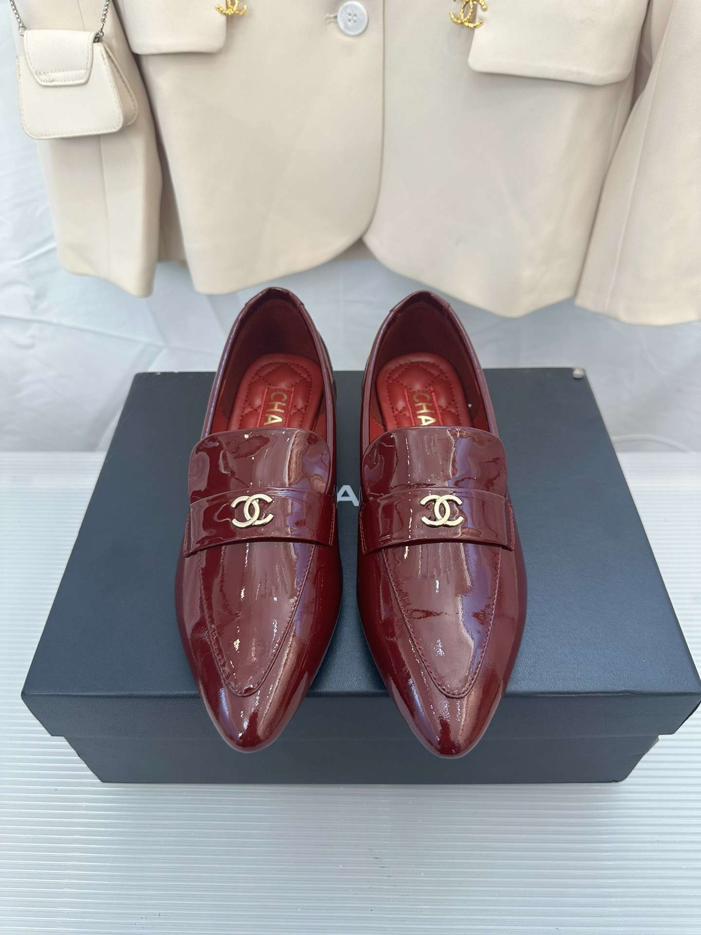 Chanel Goddess Loafers Burgundy For Women - Image 3