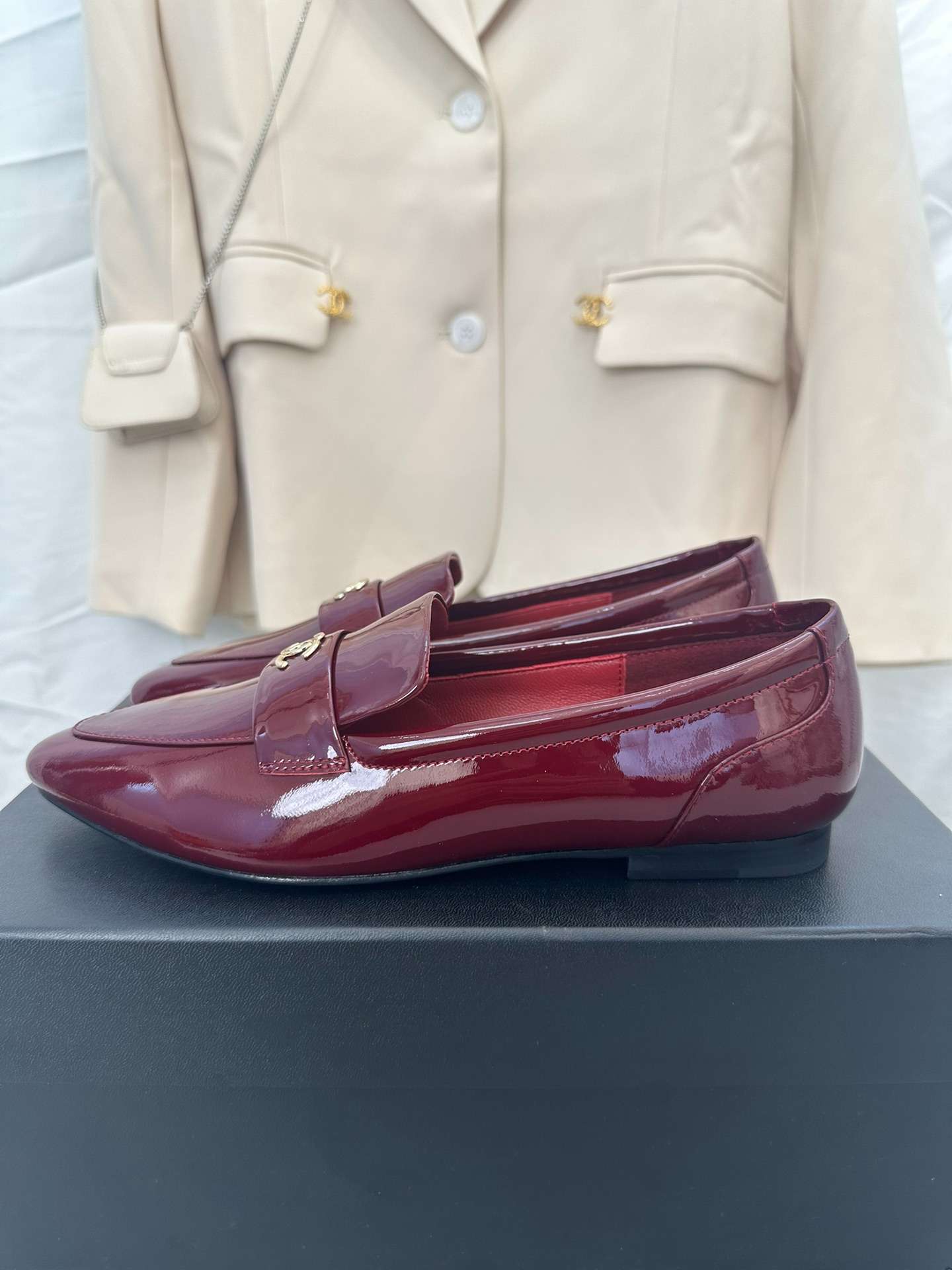 Chanel Goddess Loafers Burgundy For Women - Image 9