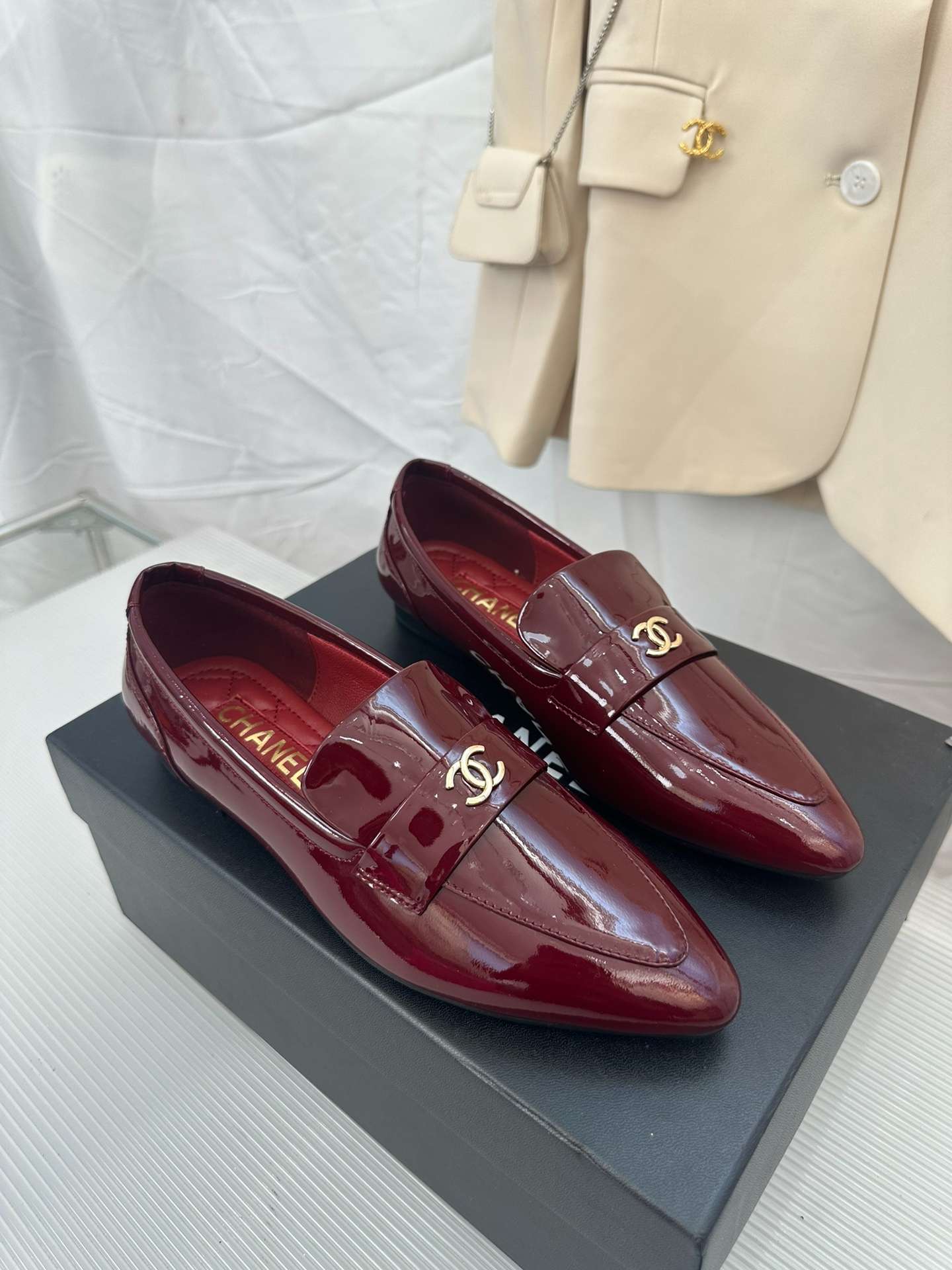 Chanel Goddess Loafers Burgundy For Women - Image 6
