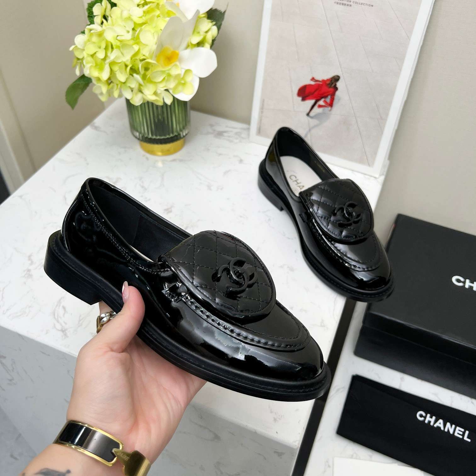 Chanel Moccasins Black For Women - Image 2