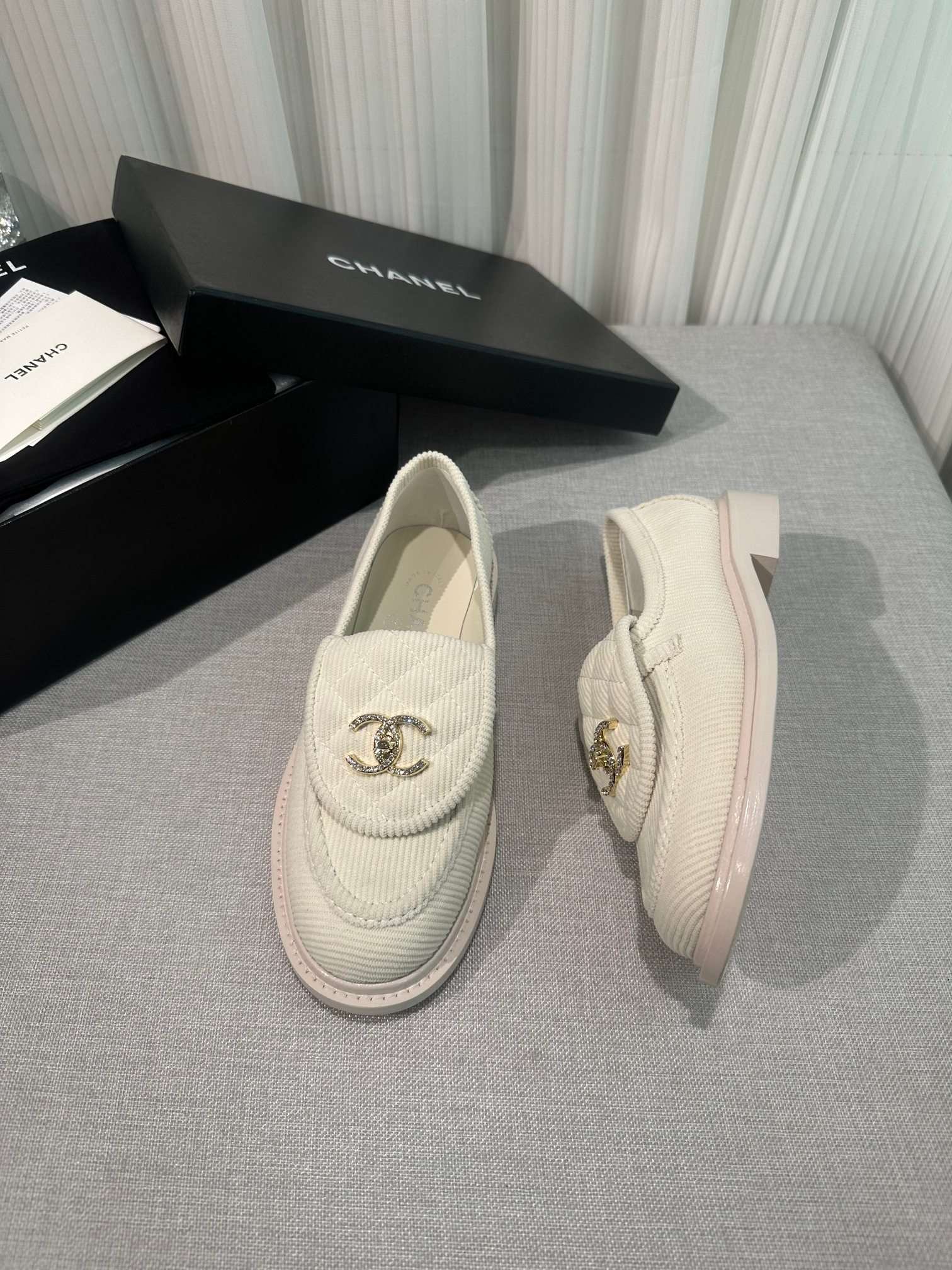 Chanel Moccasins Cream For Women - Image 9