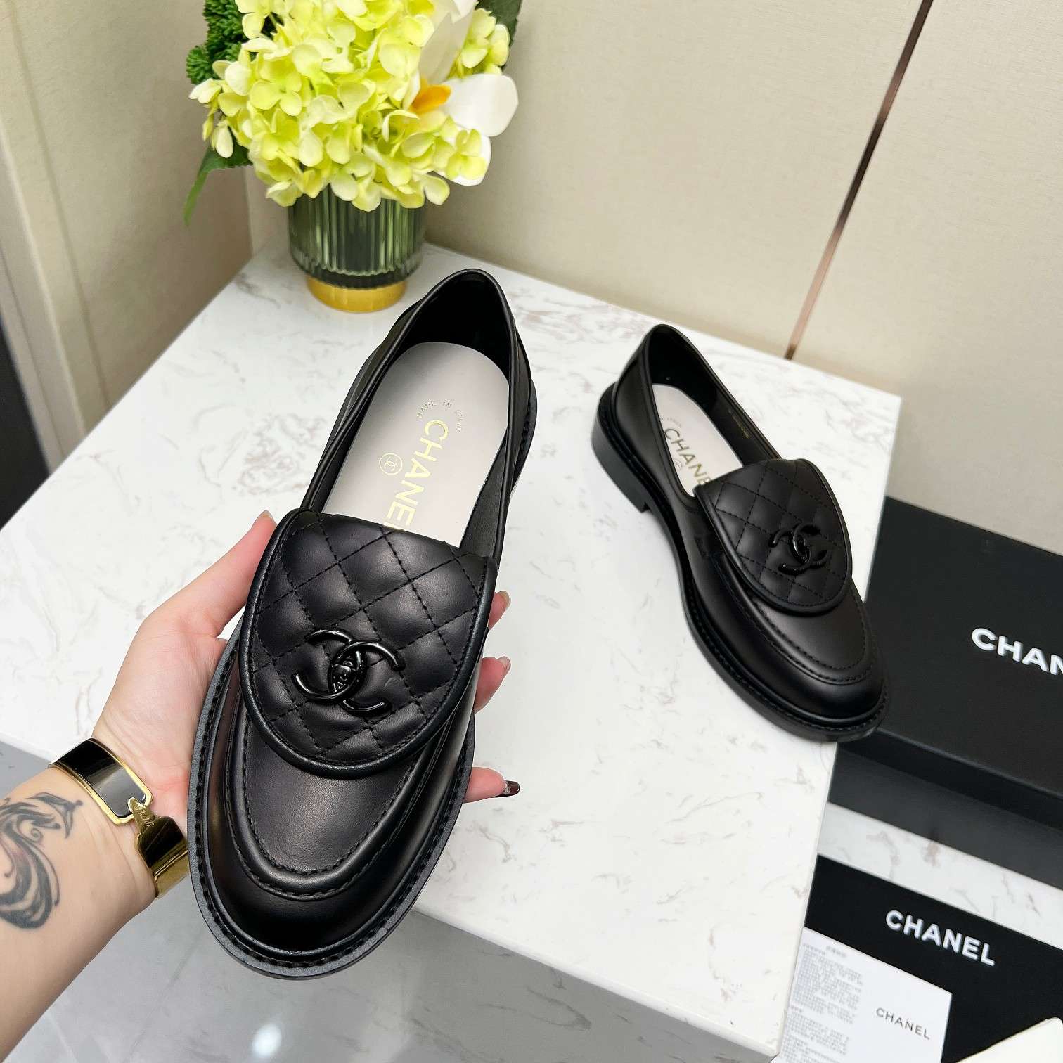 Chanel Moccasins Black For Women - Image 7