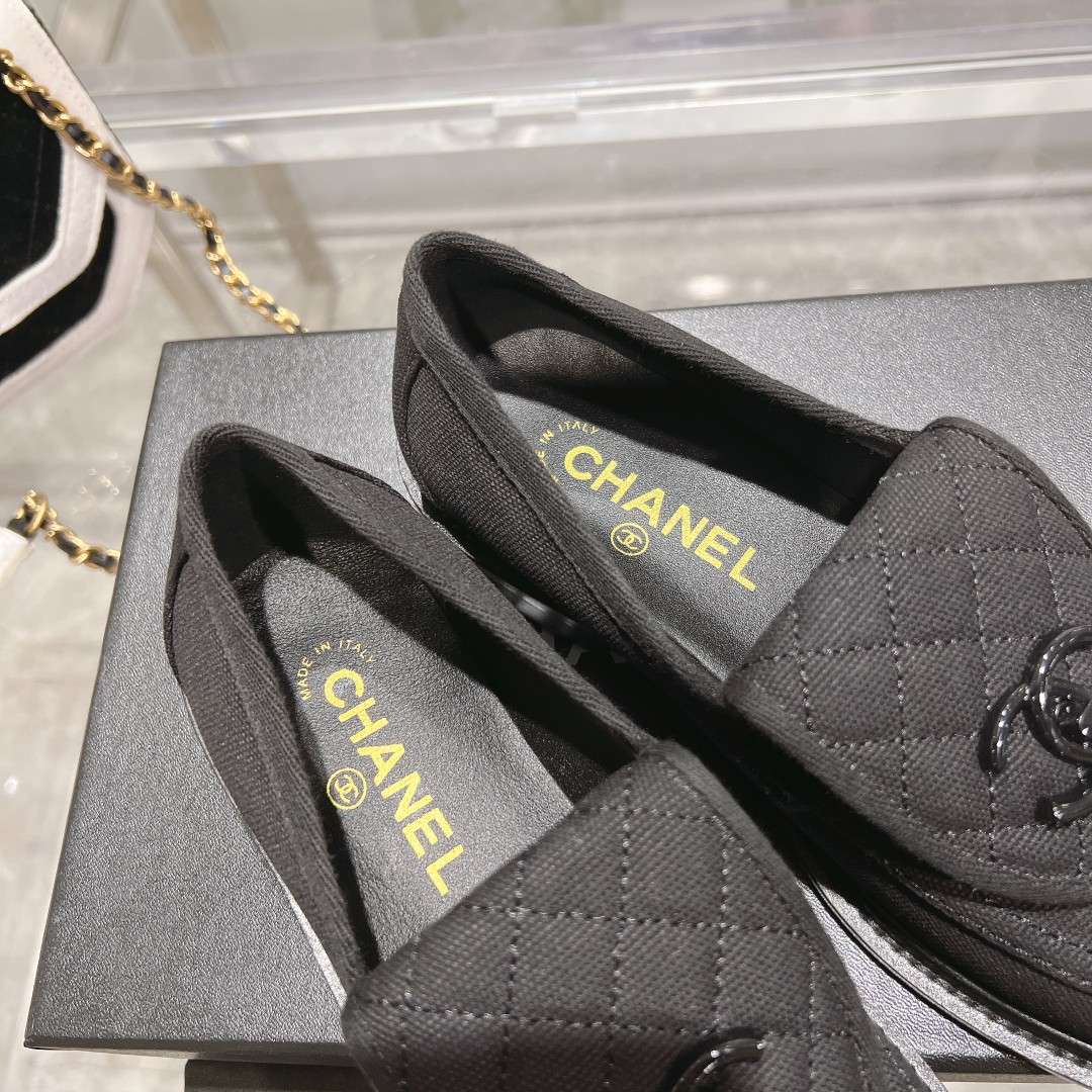Chanel Moccasins Black For Women - Image 8