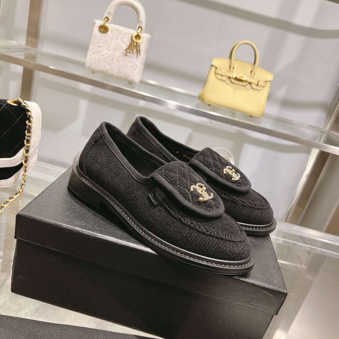 Chanel Moccasins Black For Women - Image 8