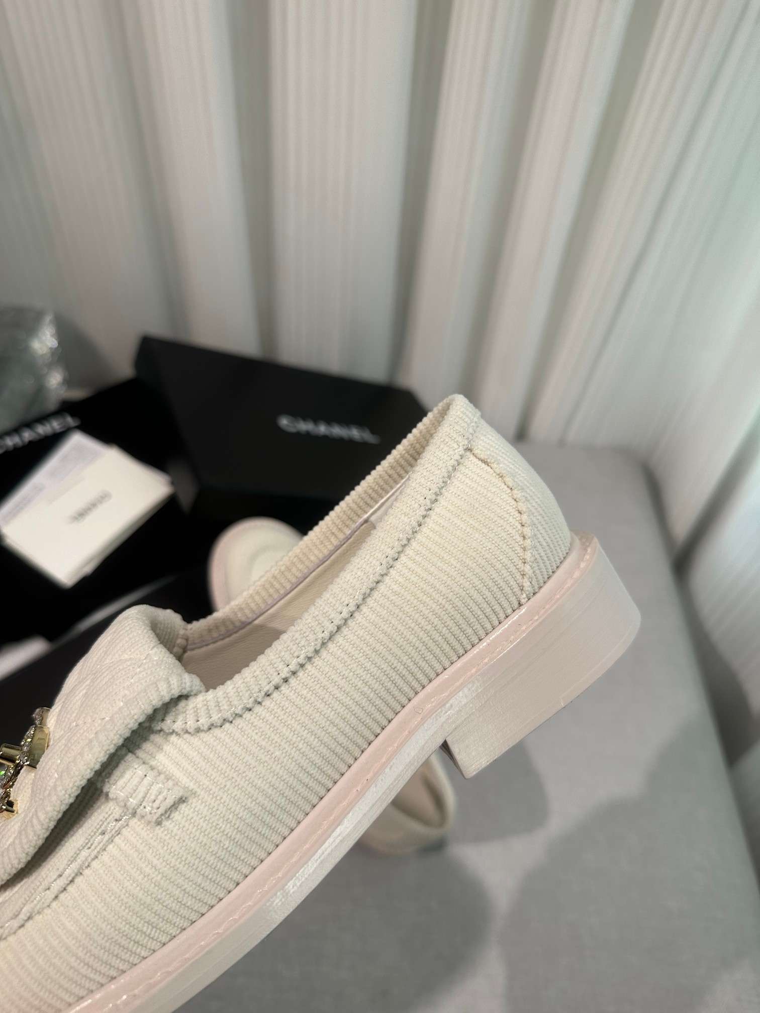 Chanel Moccasins Cream For Women - Image 4