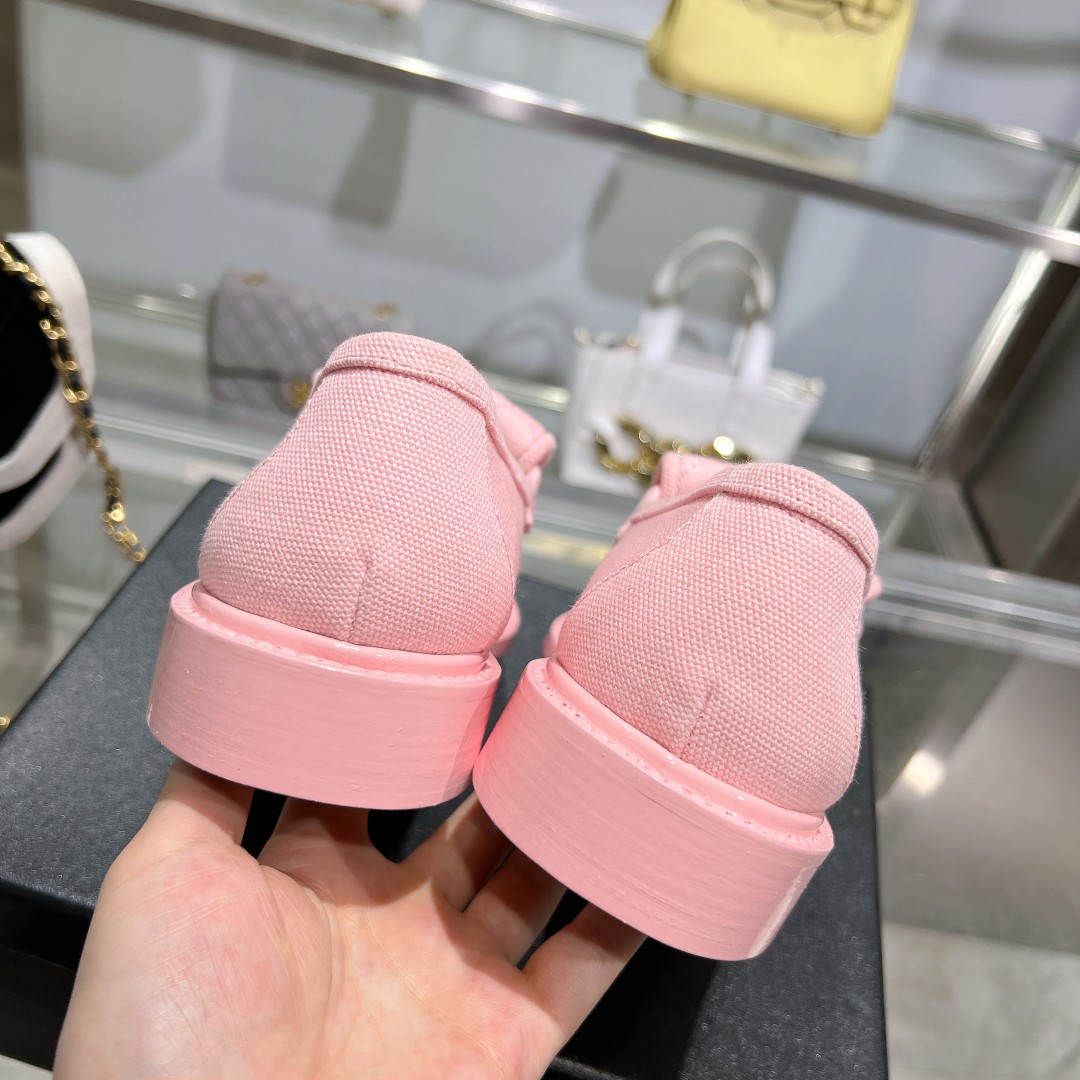 Chanel Moccasins Pink For Women - Image 9