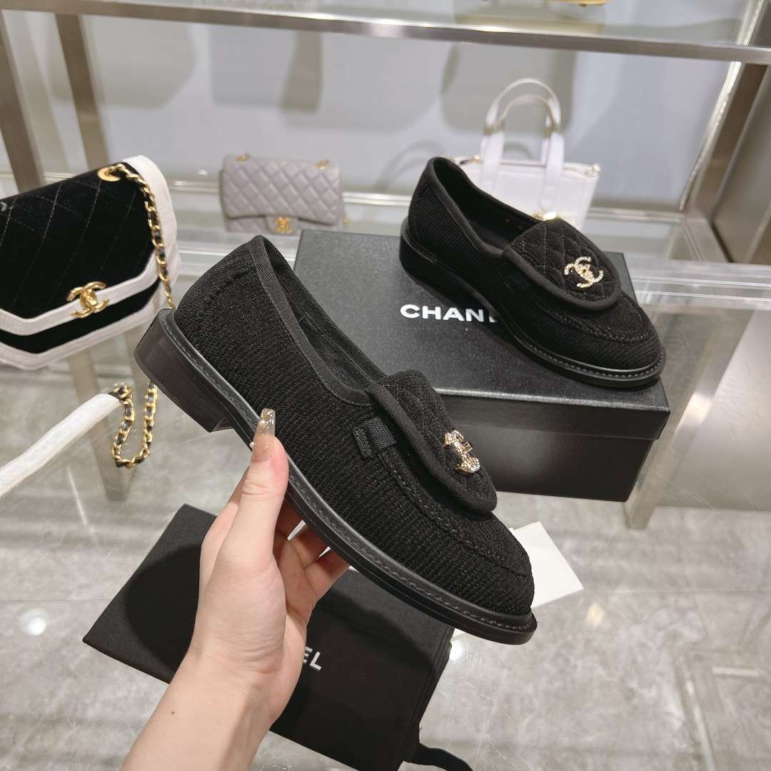 Chanel Moccasins Black For Women - Image 9