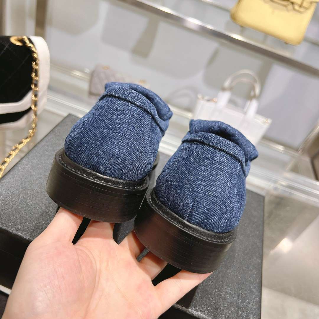 Chanel Moccasins Navy Blue For Women - Image 10