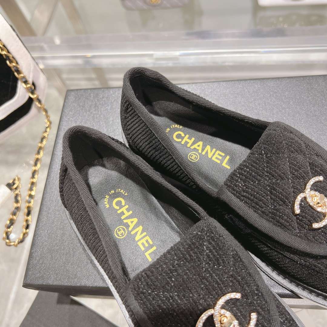 Chanel Moccasins Black For Women - Image 10