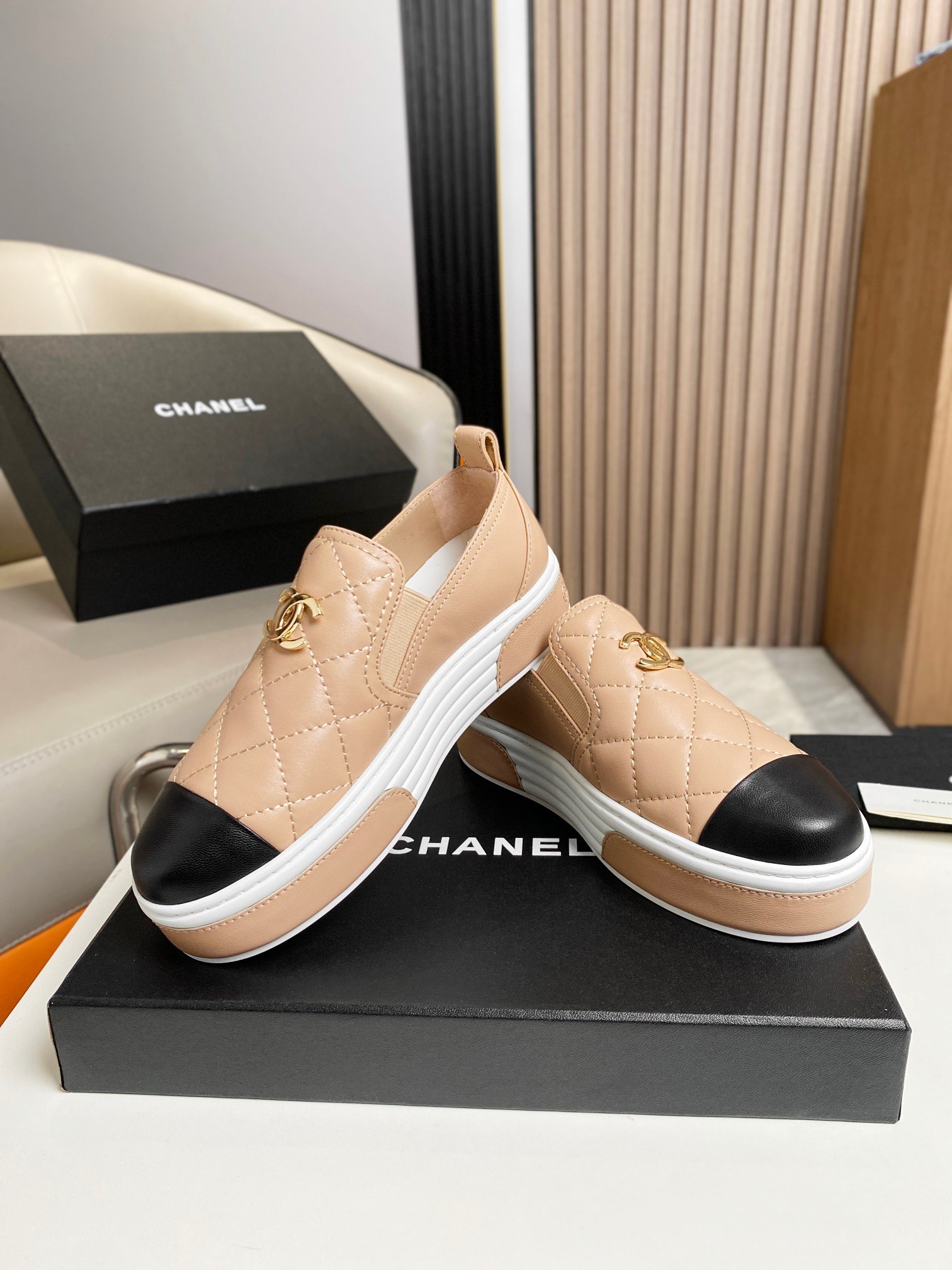 Chanel Platform Casual Style Plain Brown For Women - Image 10