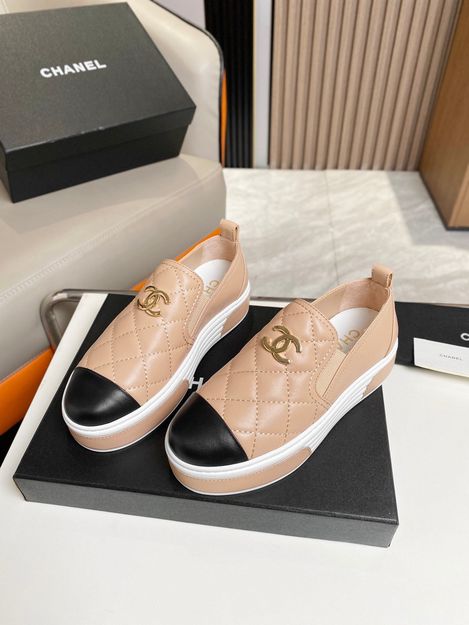 Chanel Platform Casual Style Plain Brown For Women - Image 8