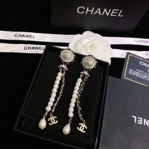 Chanel Small Fragrant Pearl Earrings White For Women