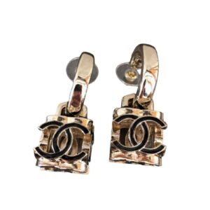 Chanel Square Earrings Black For Women