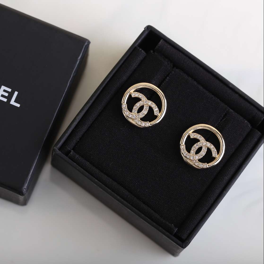 Chanel Stud Earrings Gold For Women - Image 2