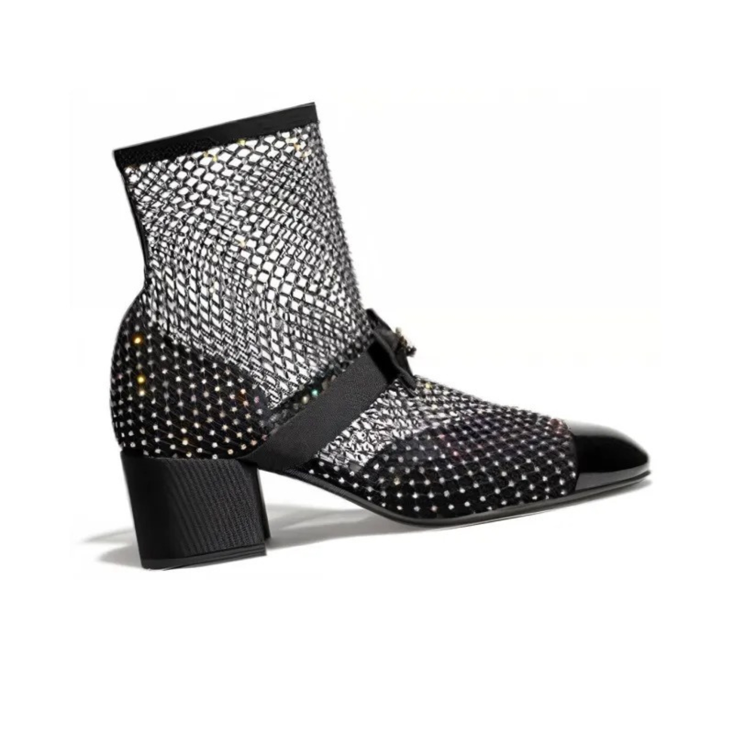 Chanel Crystal Bow Sock Boots Black For Women G40097 Y56614 K5929 - Image 9