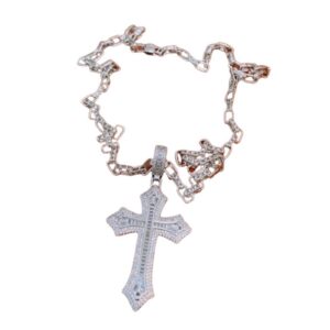 Louis Vuitton Cross Necklace Silver For Women
