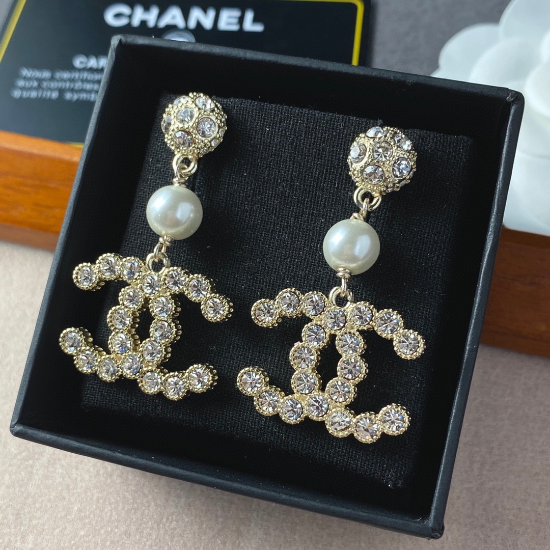 Chanel Double C Earrings Gold For Women - Image 3