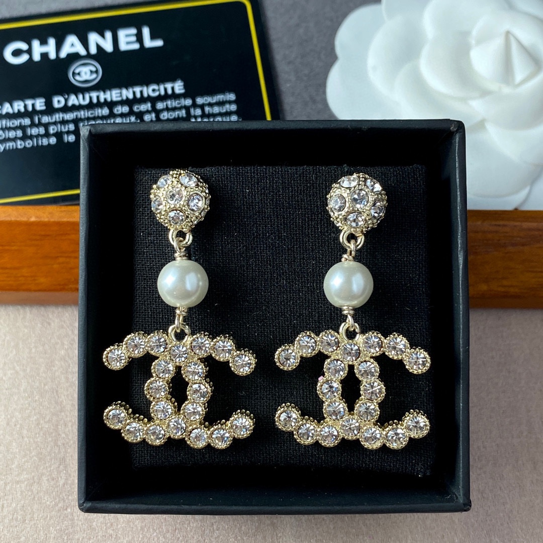 Chanel Double C Earrings Gold For Women - Image 4