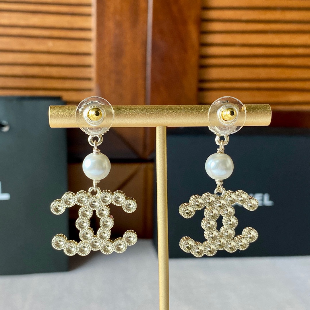 Chanel Double C Earrings Gold For Women - Image 6