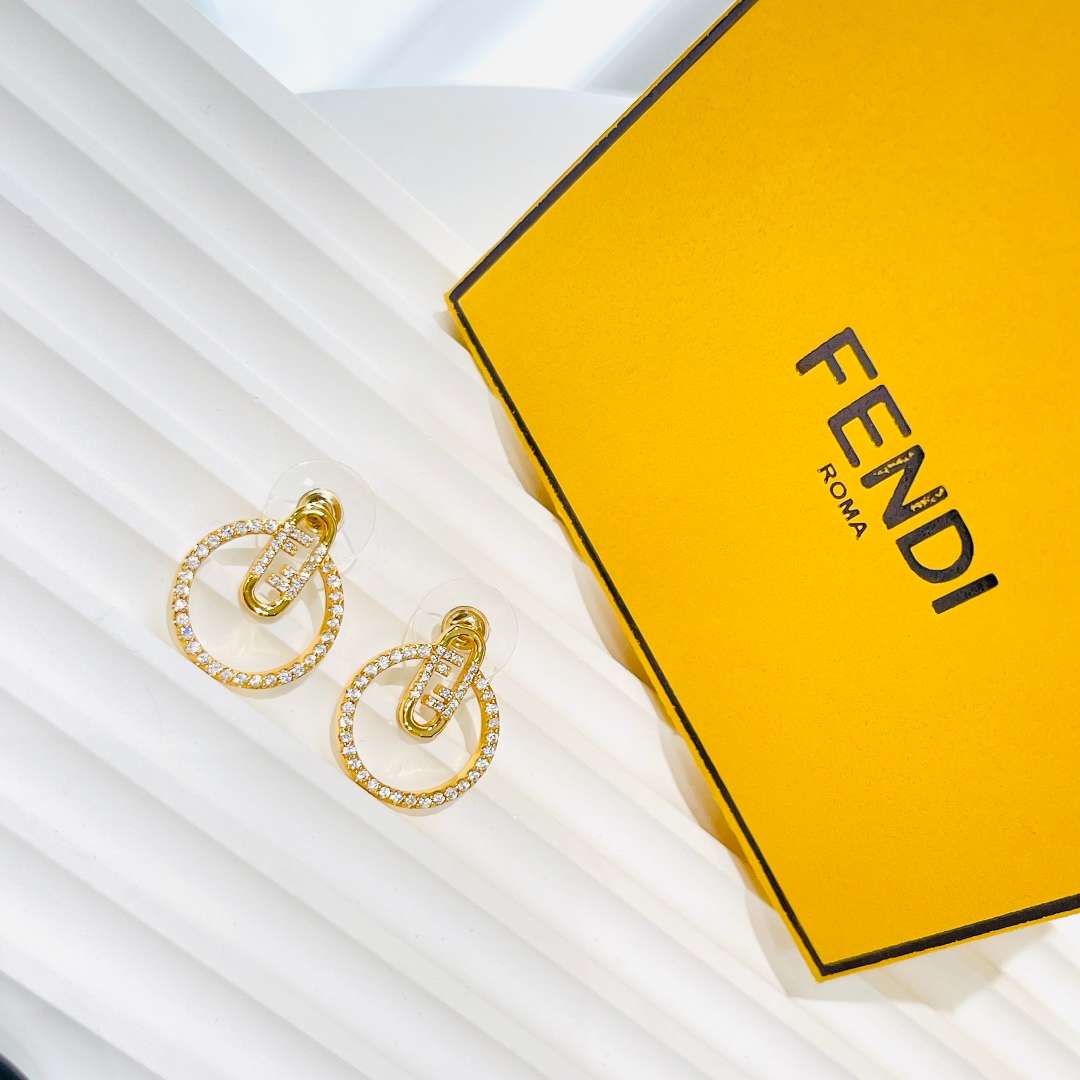 Fendi Half Small Earrings Gold For Women - Image 6