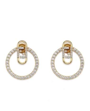 Fendi Half Small Earrings Gold For Women - Image 5