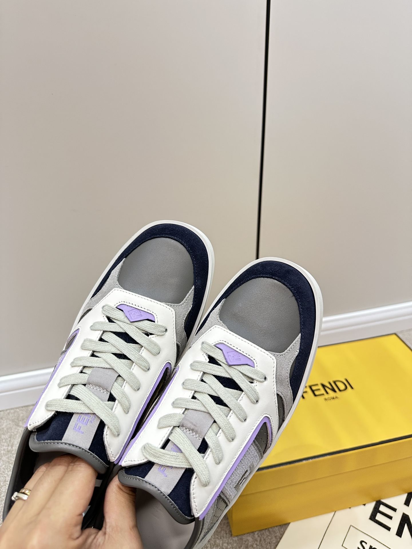 Fendi Lace-Up Sneakers Black For Women - Image 10