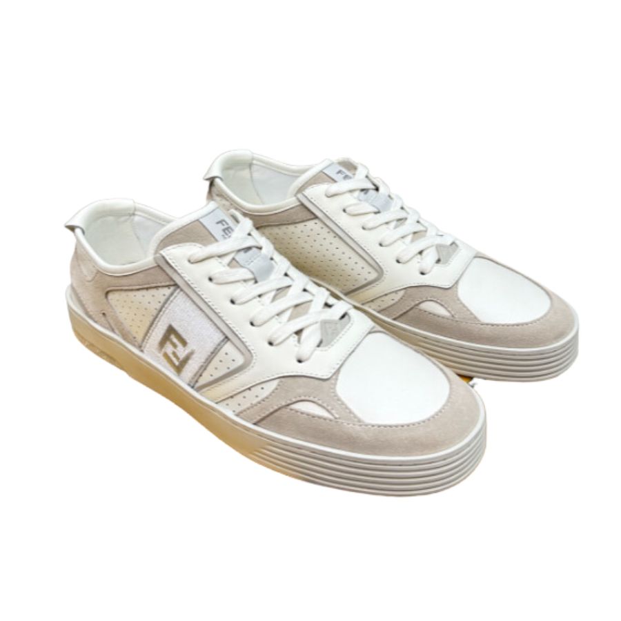 Fendi Lace-Up Sneakers Cream For Women