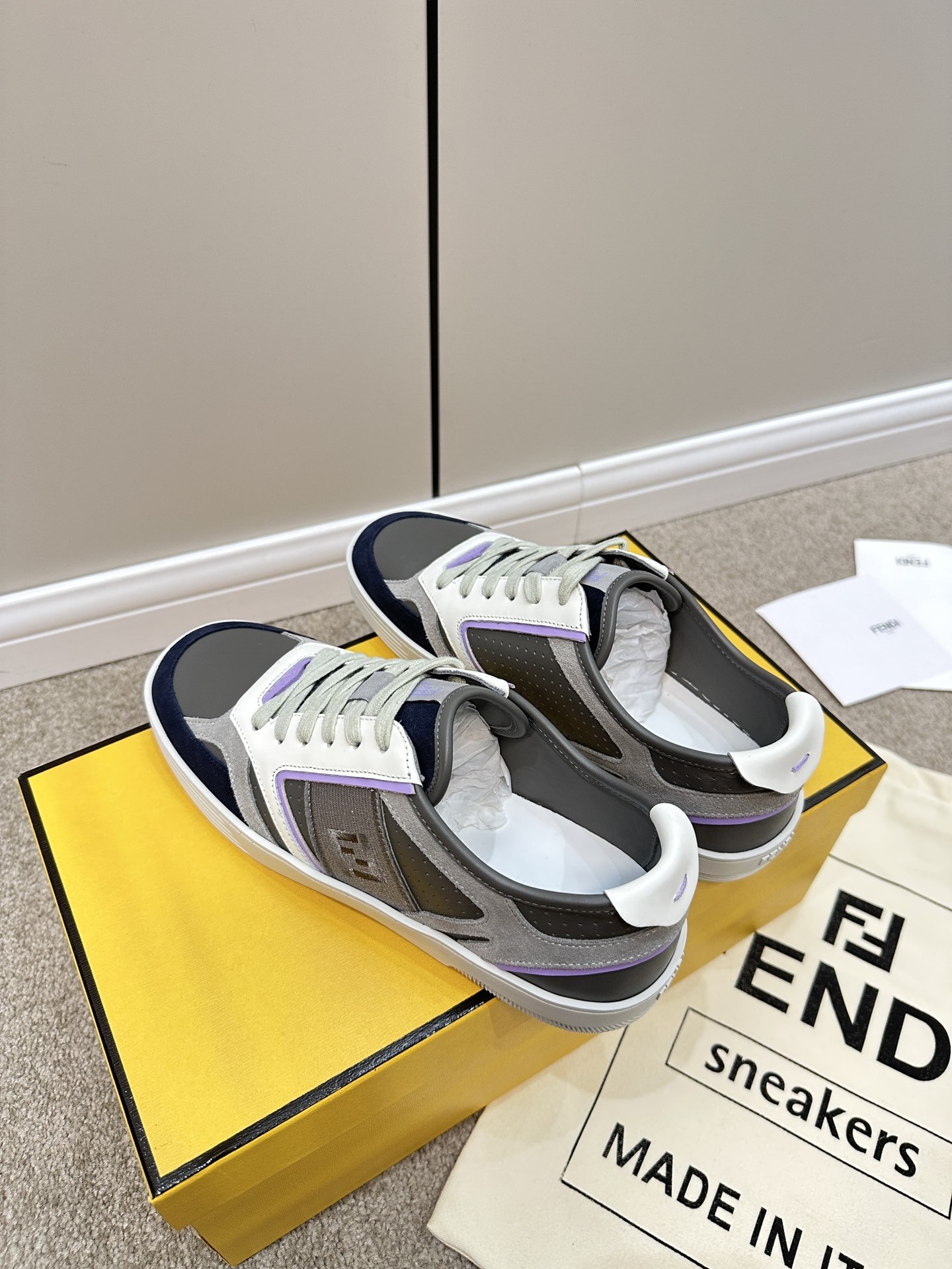 Fendi Lace-Up Sneakers Black For Women - Image 7