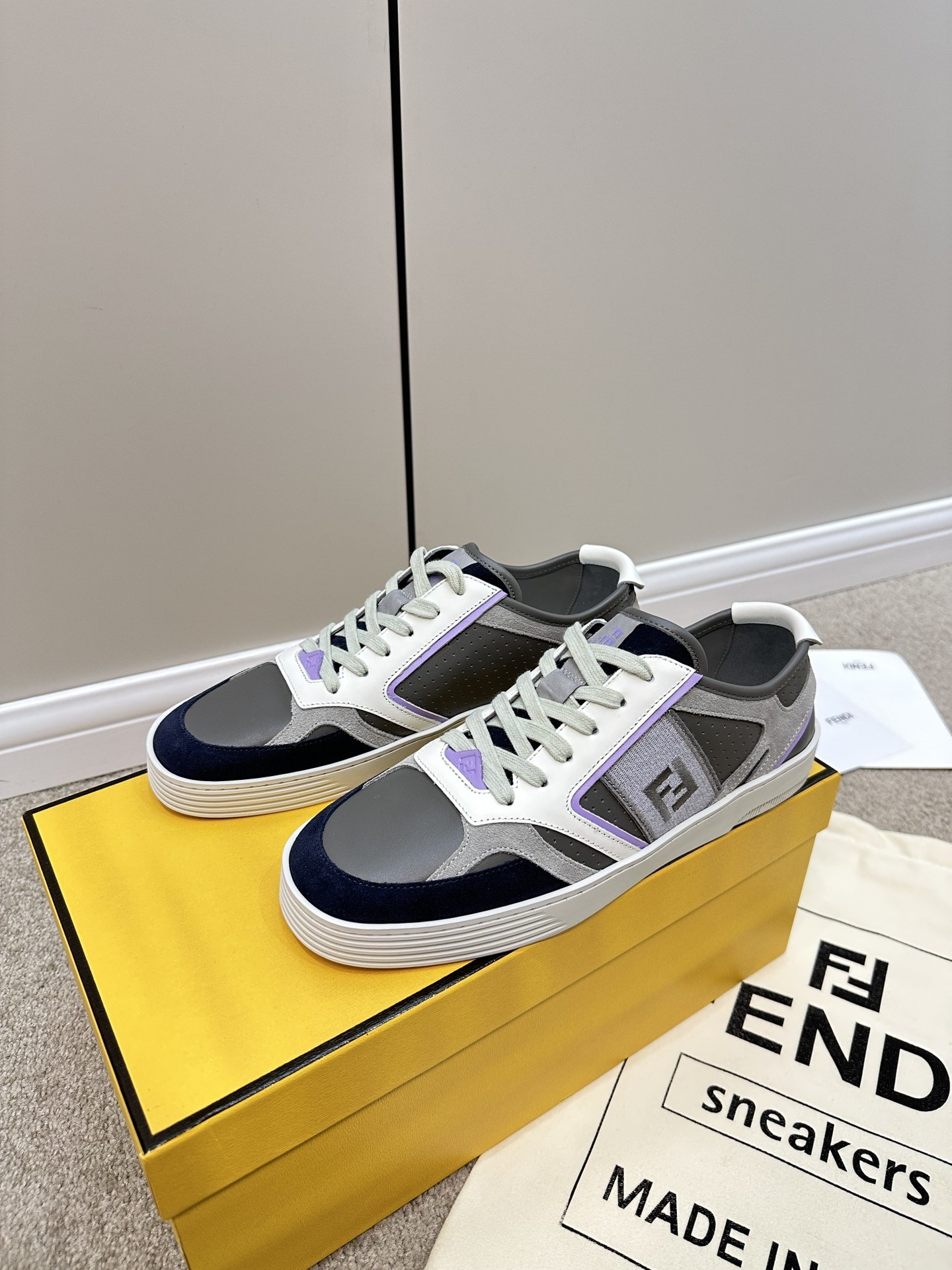 Fendi Lace-Up Sneakers Black For Women - Image 6