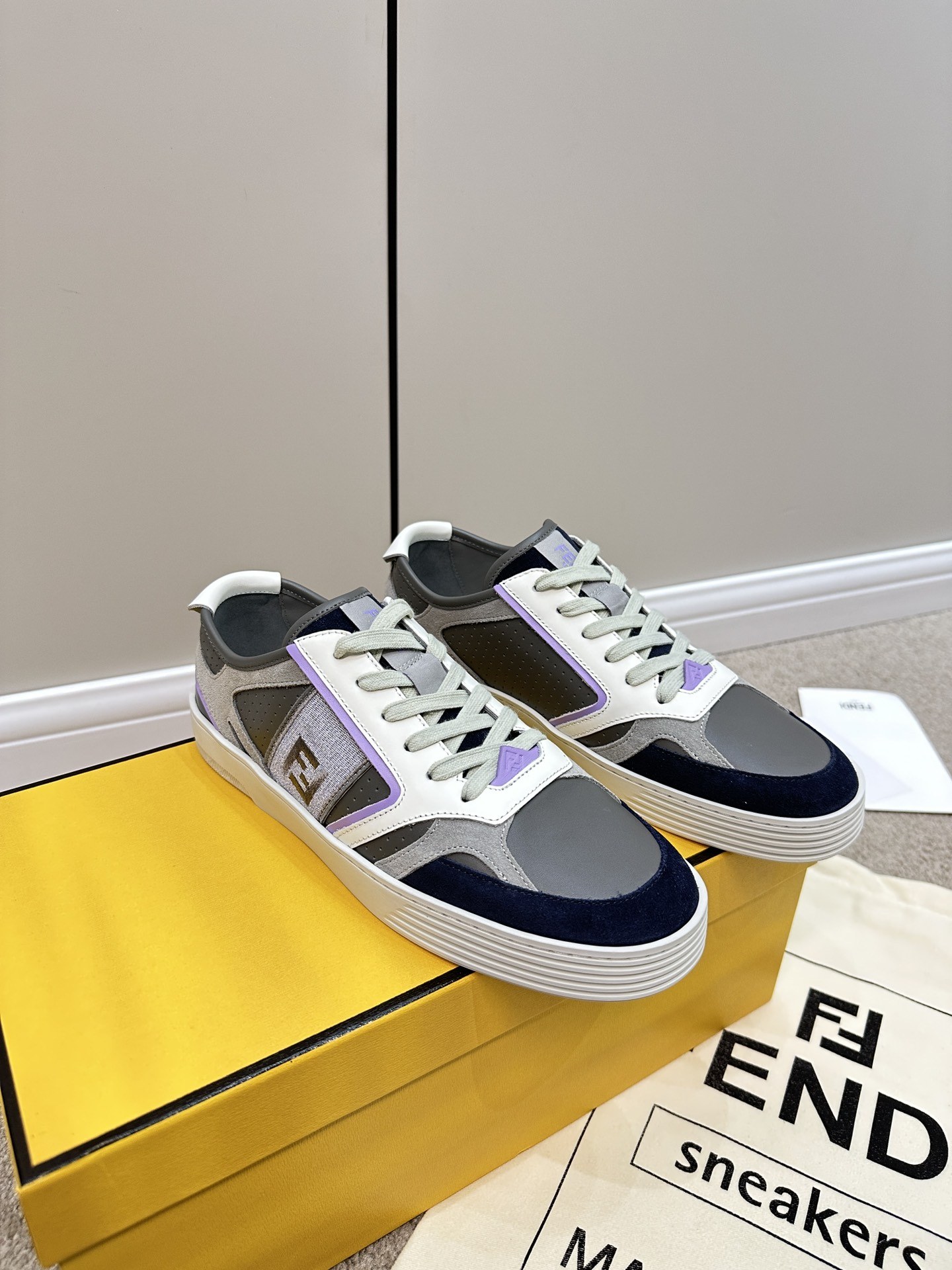 Fendi Lace-Up Sneakers Black For Women - Image 3