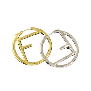 Fendi Monogram Mini Earrings Gold For Women