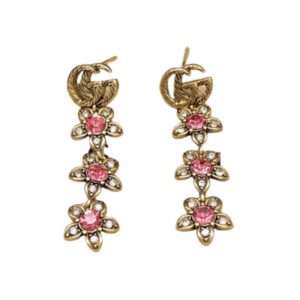 Gucci Flower Stud Earrings Pink For Women