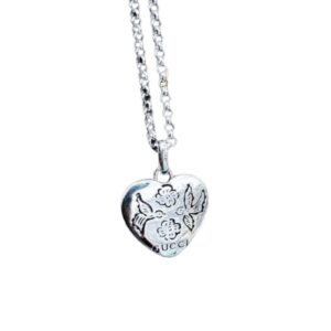Gucci Heart Shaped Necklace Silver For Women