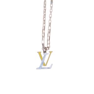 Louis Vuitton Letter Necklace Silver For Women