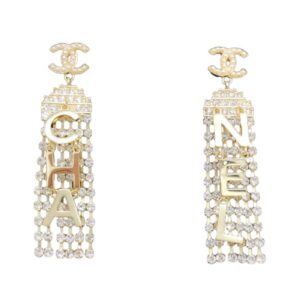 Chanel Letter Tassel Earring Gold For Women
