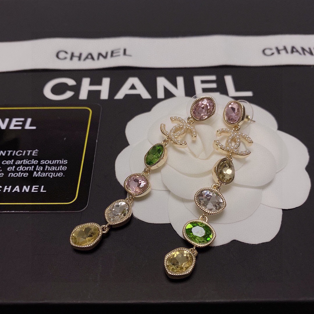 Chanel Long Earrings Multicolor For Women - Image 2
