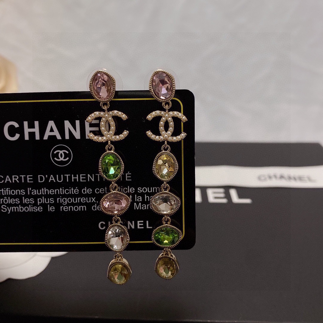Chanel Long Earrings Multicolor For Women - Image 7