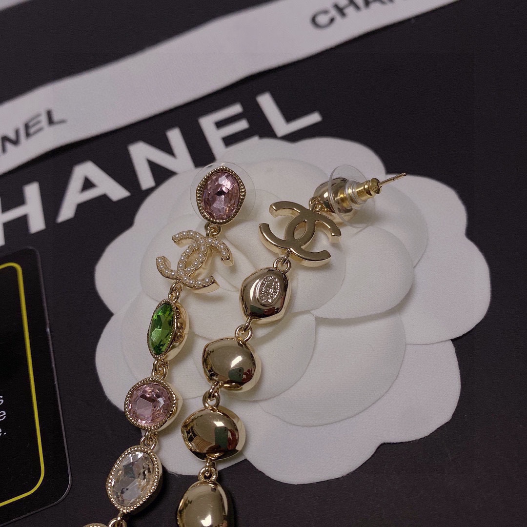 Chanel Long Earrings Multicolor For Women - Image 8