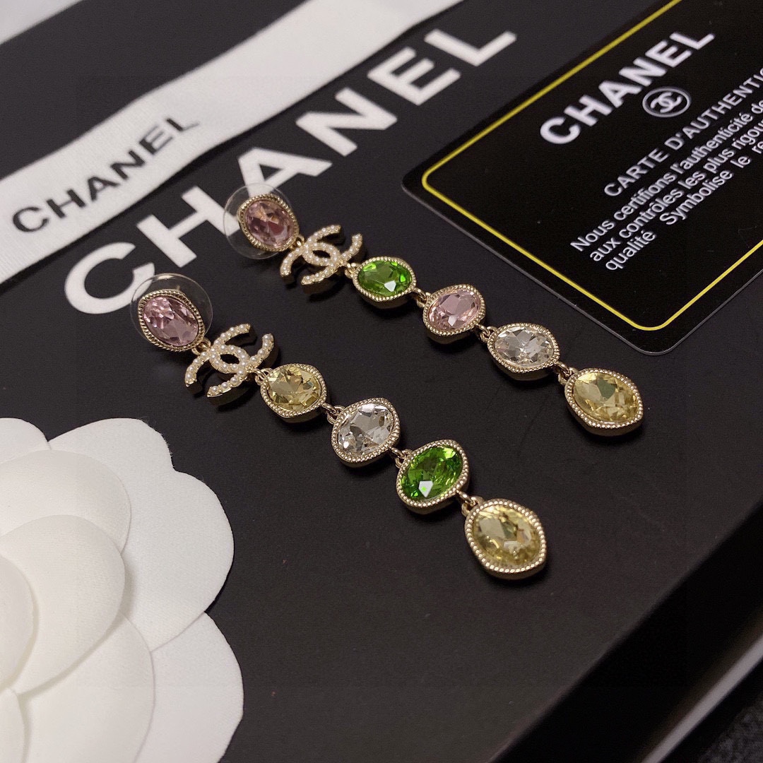 Chanel Long Earrings Multicolor For Women - Image 9
